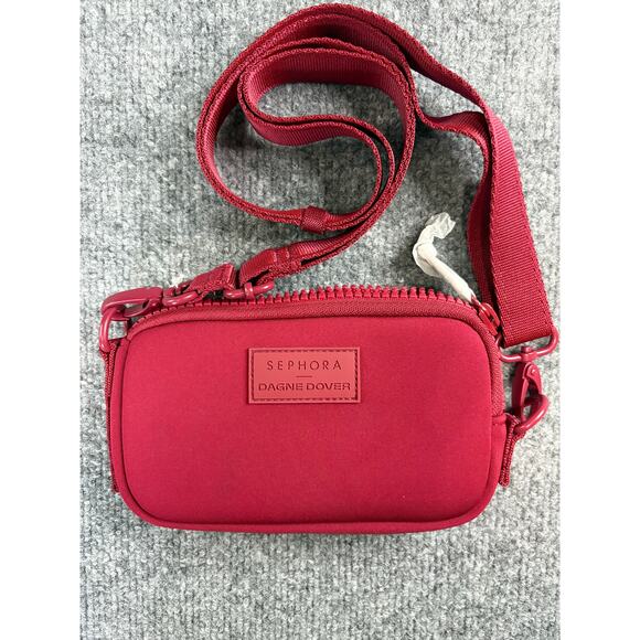 NEW Dagne Dover X Sephora Mara Neoprene phone sling rouge event LTD ED spice red - Picture 1 of 8